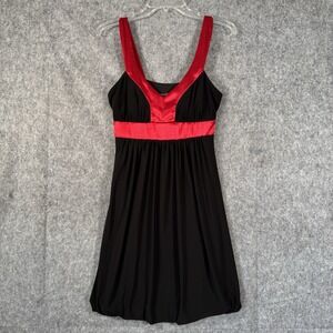 Vintage‎ Y2K Bisou Babydoll Dress Womens 8 Bubble Hem Mini Vamp Satin Whimsigoth